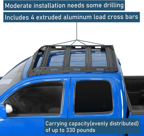 Hooke Road Tacoma Access Cab Roof Rack Compatible with Toyota Tacoma 2nd 3rd Gen 2005-2023 (Access Cab Only) Aluminum Cross Bars Rooftop Cargo Carrier Luggage in Saudi Arabia