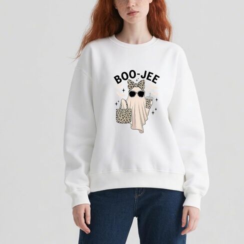 Boo Jee Ghost Sweatshirt Boojee Ghost Sweatshirt Halloween Boo-Jee Shirt For Women in Saudi Arabia