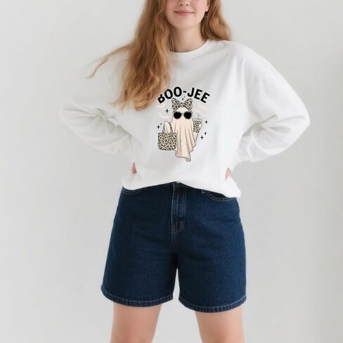 Boo Jee Ghost Sweatshirt Boojee Ghost Sweatshirt Halloween Boo-Jee Shirt For Women in Saudi Arabia