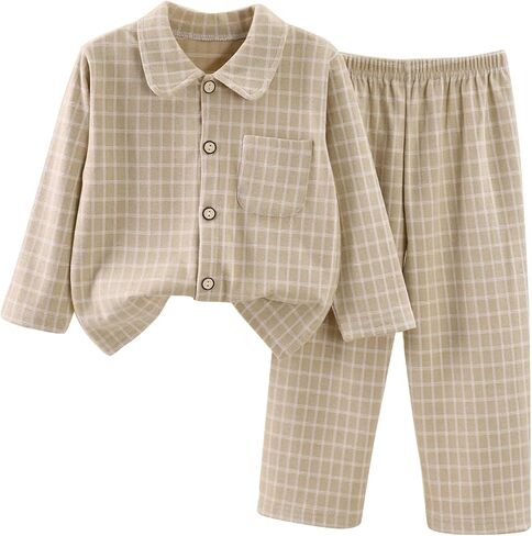 Umeyda Girls Pajamas Winter Long Sleeve Fleece Button Down Sleepwear Kids Soft Fuzzy 2 Pieces Pjs Set for Ages 4-14 in Saudi Arabia
