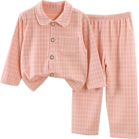 Umeyda Girls Pajamas Winter Long Sleeve Fleece Button Down Sleepwear Kids Soft Fuzzy 2 Pieces Pjs Set for Ages 4-14 in Saudi Arabia