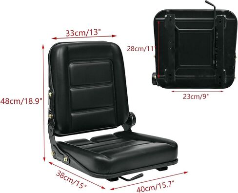 Universal Forklift Seat With Adjustable Back, Comfortable Leather Seat With High Resilience Sponge Filling For Mower, Excavator, Skid Loader in Saudi Arabia