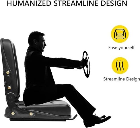 Universal Forklift Seat With Adjustable Back, Comfortable Leather Seat With High Resilience Sponge Filling For Mower, Excavator, Skid Loader in Saudi Arabia