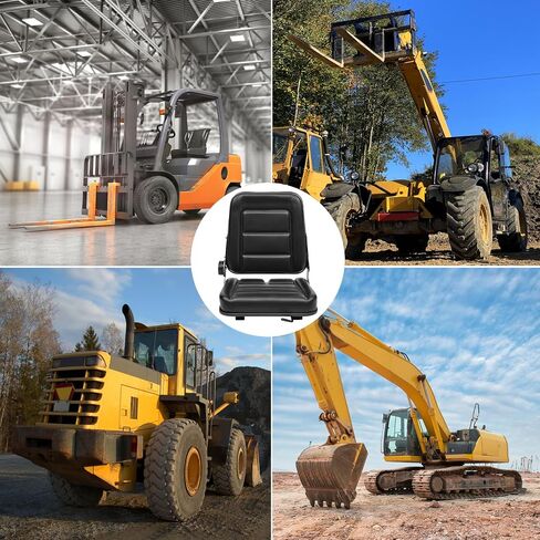 Universal Forklift Seat With Adjustable Back, Comfortable Leather Seat With High Resilience Sponge Filling For Mower, Excavator, Skid Loader in Saudi Arabia
