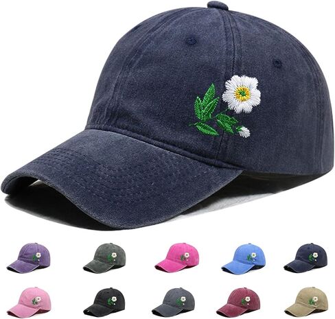 Flower Baseball Hat Baseball Cap Funny Trucker Hats for Women Cute Distressed Ball Caps Ponytail Hat for Women in Kuwait
