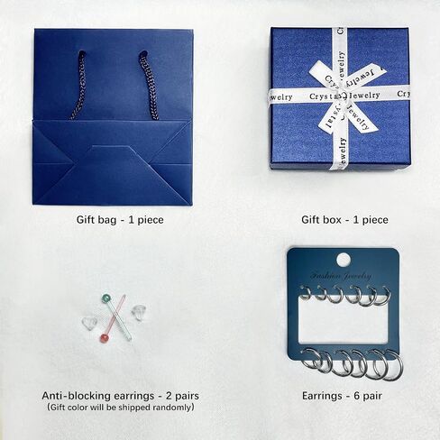 6 pairs - Hypoallergenic Hoop Earrings for Sensitive Ears – Small Gold, Silver & Black Huggie Hoops, Titanium & Surgical Steel, Lightweight & Comfortable, Perfect for Daily Wear, Weddings & Parties in Saudi Arabia