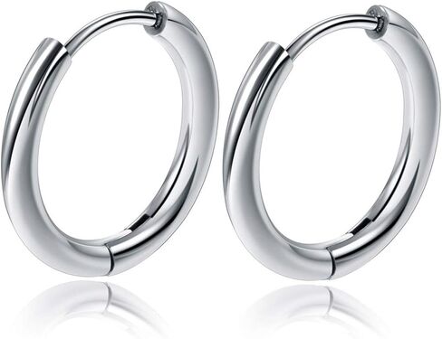 6 pairs - Hypoallergenic Hoop Earrings for Sensitive Ears – Small Gold, Silver & Black Huggie Hoops, Titanium & Surgical Steel, Lightweight & Comfortable, Perfect for Daily Wear, Weddings & Parties in Saudi Arabia