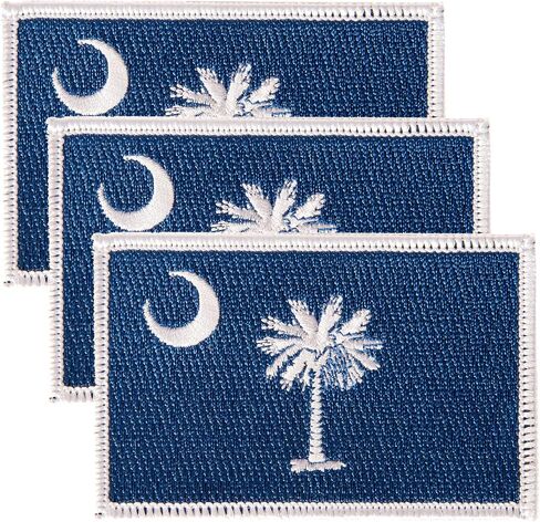 Desert Cactus South Carolina Flag Patch – 3.5" x 2.25" Embroidered Iron On/Sew On Applique for Blazers, Jackets, Backpacks, Bags, Hats & Tactical Gear – (Single Patch) in Saudi Arabia