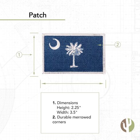 Desert Cactus South Carolina Flag Patch – 3.5" x 2.25" Embroidered Iron On/Sew On Applique for Blazers, Jackets, Backpacks, Bags, Hats & Tactical Gear – (Single Patch) in Saudi Arabia