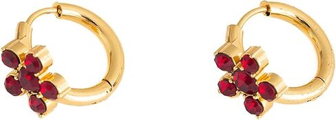 Small Gold Crystal Flower Huggie Earrings for Women Colorful Cubic Zirconia Hoop Earrings Rhinestone Earlobe Jewelry in Saudi Arabia