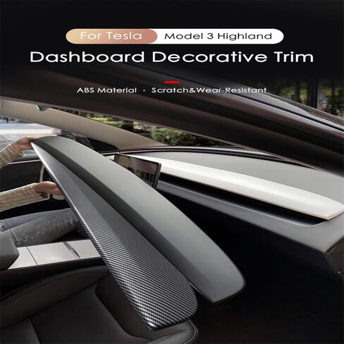 for Tesla Model Y Juniper 2025-2026 Model 3 Highland 2024-2025 ABS Dashboard Cover Trim Air Outlet Panel Cover Trim Interior Stylish Durable Car Accessories Matte White in Saudi Arabia
