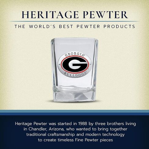 Nebraska Square Shot Glass | Hand-Sculpted 1.5 Ounce Shot Glass | Intricately Crafted Metal Pewter Alma Mater Inlay in Kuwait