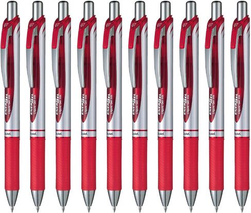 Pentel BL77-B EnerGel Ink Ballpoint Pen, 0.7 Red, 10 Pieces in Saudi Arabia