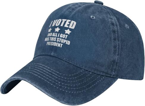 I Voted and All I Got was This Stupid President Adjustable Classic Cowboy Baseball Cap Men Women Casual Dad Hat7 Navy Blue in Saudi Arabia