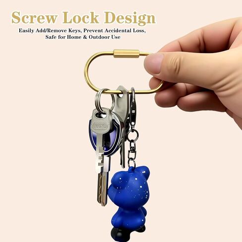 10 Pcs Gold Brass Key Rings, Secure Screw Lock Design Durable Keychain Clips for Keys, Bags, Luggage Tags, Pet Collars in Saudi Arabia