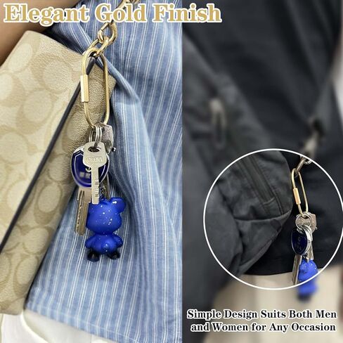 10 Pcs Gold Brass Key Rings, Secure Screw Lock Design Durable Keychain Clips for Keys, Bags, Luggage Tags, Pet Collars in Saudi Arabia