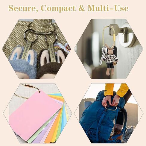 10 Pcs Gold Brass Key Rings, Secure Screw Lock Design Durable Keychain Clips for Keys, Bags, Luggage Tags, Pet Collars in Saudi Arabia