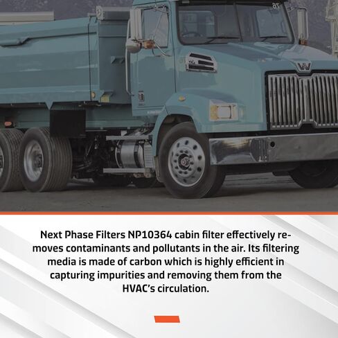 استبدال فلتر هواء المقصورة - متوافق مع 2002-2016 Western Star Trucks 4900FA و4900SA، 2012-2016 4900SB، 4900SF، 4900TS و4900XD، 2016-2017 5700XE - يستبدل O.E. RD388200 in Kuwait