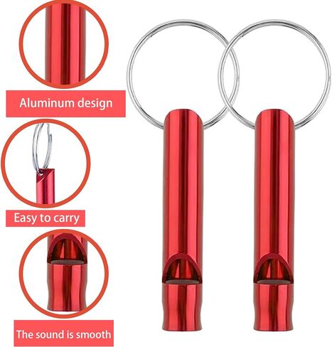 Set of 10 Extra Loud Whistles for Camping Hiking Hunting Outdoors Sports and Emergency Situations, Sturdy but Light Aluminium Key Chain Signals in Saudi Arabia