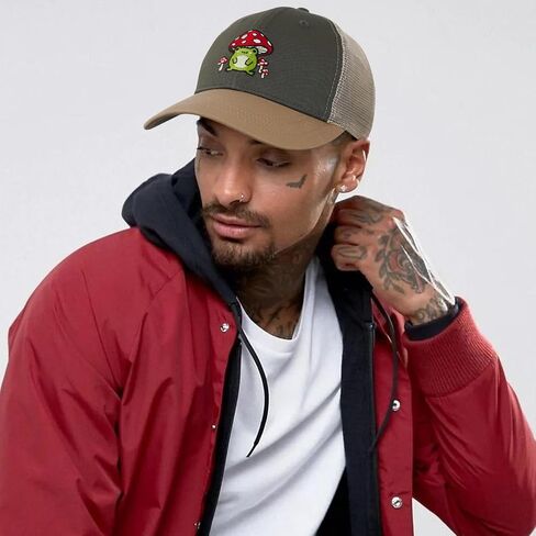 قبعة الفطر، لطيف فطر الضفدع التطريز شبكة قبعة بيسبول Snapback قبعات سائقي الشاحنات هدايا الفطر للنساء الرجال in Kuwait