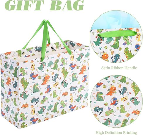 OAOCOLOR 13" Large Happy Birthday Gift Bag with Tissue Papers and Card for Girls Women Floral Design with Handles in Saudi Arabia
