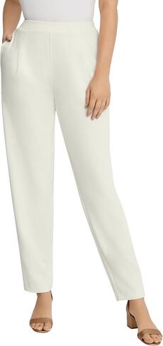 Jessica London Women's Plus Size Stretch Knit Elastic Pull-On Straight Leg Pants Trousers in Saudi Arabia
