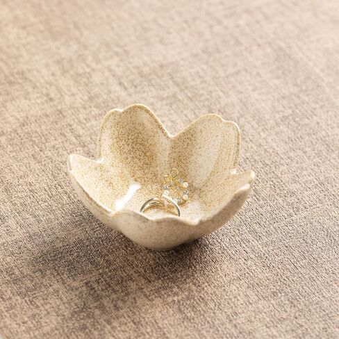 Floral Vanity Tray - Ceramic Jewelry Organizer Dish for Rings Necklaces Wedding Gift Idea(camel) in Kuwait