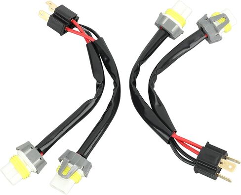 Headlight Splitter Wire H4 9003 to 9005 9006 Adapter for Truck Pickup LED Conversion Wiring Harness Male to Female Connector Plug and Play Duty in Saudi Arabia
