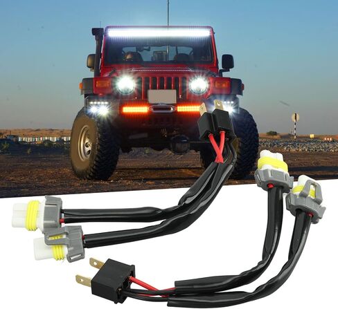 Headlight Splitter Wire H4 9003 to 9005 9006 Adapter for Truck Pickup LED Conversion Wiring Harness Male to Female Connector Plug and Play Duty in Saudi Arabia