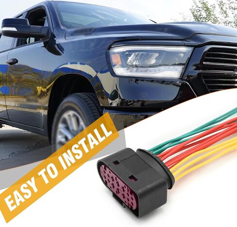 2 قطعة 68305265AA العلوي موصل تسخير ضفيرة زينون HID ، استبدال ل دودج رام 1500 2500 2013 2014 2015 2016 2017 2018 in Saudi Arabia