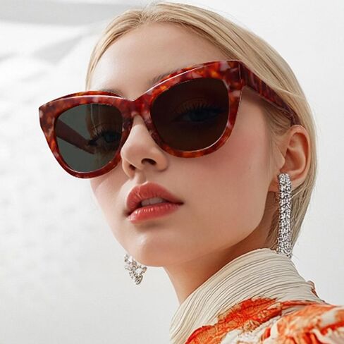 ZENOTTIC Trendy Polarized Women Sunglasses: Retro Cateye Shades - Sun Glasses Designed for Vacation with UV400 Protection in Saudi Arabia