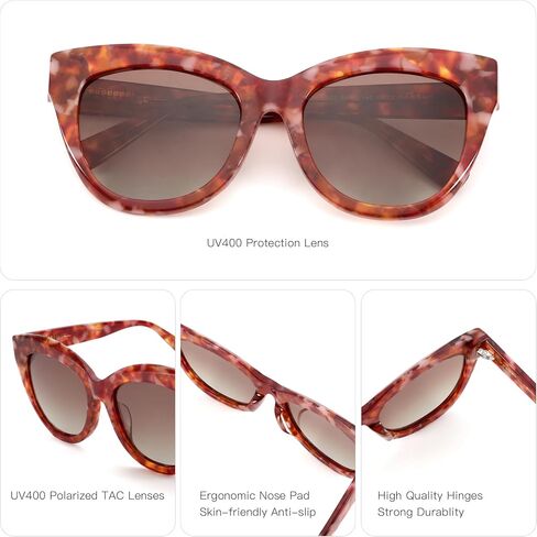 ZENOTTIC Trendy Polarized Women Sunglasses: Retro Cateye Shades - Sun Glasses Designed for Vacation with UV400 Protection in Saudi Arabia