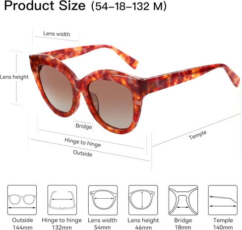 ZENOTTIC Trendy Polarized Women Sunglasses: Retro Cateye Shades - Sun Glasses Designed for Vacation with UV400 Protection in Saudi Arabia