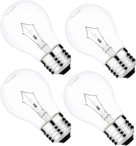 Appliance Oven Light Bulb 40W A15 E26 Lava Lamp Bulb,4 Pack | Resistant to 500 Degrees, Incandescent, E26 Medium Base. Ideal for Oven, Fridge, Microwave, Range Hood, Lava lamp Bulb in Saudi Arabia
