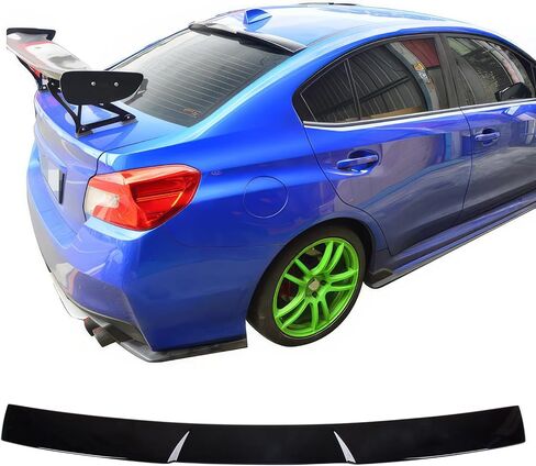 IKON MOTORSPORTS, Rear Window Roof Spoiler Compatible with 2015-2021 Subaru WRX/WRX STI, STI Style Painted Gloss Black ABS Plastic Top Roofline Windshield Visor Spoiler Wing in Saudi Arabia