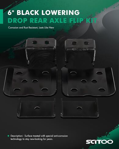 SCITOO 6" Rear Axle Flip Lowering Drop Kit for Chevrolet Silverado Gmc Sierra 1999-2006 Leaf Spring Accessory Suspension Bracket Replacement in Saudi Arabia