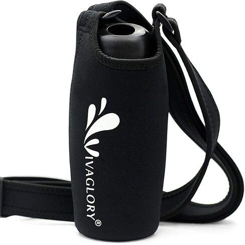 زجاجة مياه من الفولاذ المقاوم للصدأ سعة 25 أونصة من VIVAGLORY ومجموعة حامل زجاجات النيوبرين، زجاجات شرب للكلاب وحامل زجاجة مياه، رائعة للمشي لمسافات طويلة والسفر مع الحيوانات الأليفة in Kuwait