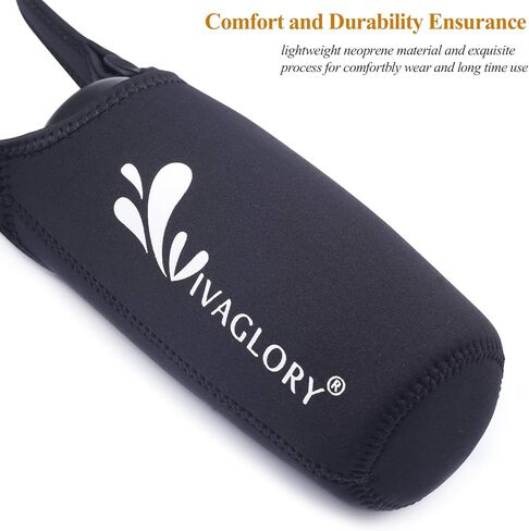 زجاجة مياه من الفولاذ المقاوم للصدأ سعة 25 أونصة من VIVAGLORY ومجموعة حامل زجاجات النيوبرين، زجاجات شرب للكلاب وحامل زجاجة مياه، رائعة للمشي لمسافات طويلة والسفر مع الحيوانات الأليفة in Kuwait