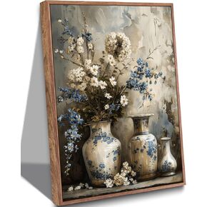 Framed Vintage Dragonfly Canvas Wall Art Whimsical Botanical Floral Picture Elegant Mid Century Natural Poster Prints Eclectic Insect Aesthetic Painting Wall Decor for Living Room Bedroom 8x10in in Kuwait