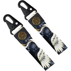 Mamarmot 2 حزمة من العلامات الرئيسية على الطراز الياباني لسلسلة مفاتيح الدراجة النارية JDM Racing Car Key Tag معلقة حلقة رئيسية حزام الحبل in Kuwait