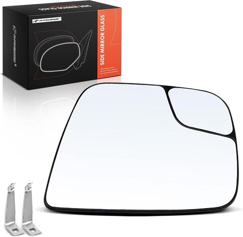 A-Premium Left Driver Side Non-Heated Mirror Glass with Backing Plate - Compatible with Nissan NV200 2015-2021 & Chevrolet City Express 2015-2018 - Exterior Side View Flat Mirror in Saudi Arabia