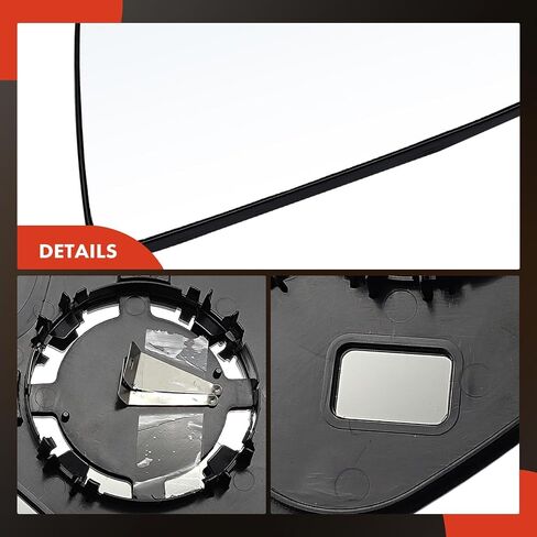 A-Premium Left Driver Side Non-Heated Mirror Glass with Backing Plate - Compatible with Nissan NV200 2015-2021 & Chevrolet City Express 2015-2018 - Exterior Side View Flat Mirror in Saudi Arabia