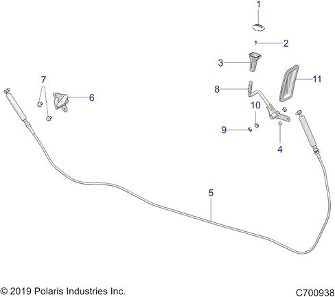 كابل Polaris Ranger Shift، الطاقم، قطعة OEM الأصلية 7082475، الكمية 1 in Saudi Arabia