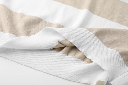 DAIMIDY Women's Striped Sweater Short Sleeve Crew Neck Color Block Knit Blouse Pullover Tops in Kuwait
