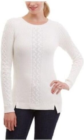 سترة نسائية من Nautica Cable Knit 100% قطن كريمي XXL in Saudi Arabia