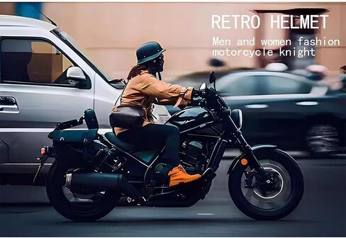 German Motorcycle Helmet DOT Approved Open Face Motorcycle Helmet Lightweight Low Profile Open Face Half Face Helmet Adult Men Women Vintage German Style Half Face Skull Cap Helmets,M-XXL in Saudi Arabia