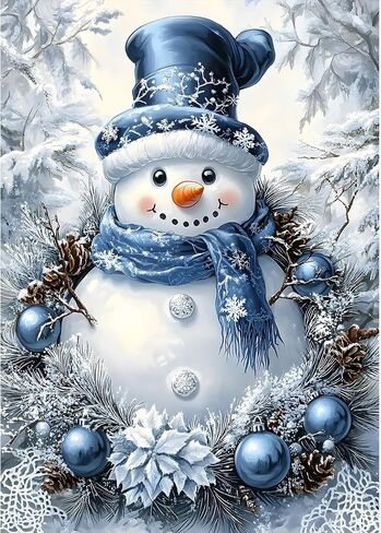 MXJSUA Snowman Diamond Painting Kits for Adults, Christmas DIY Round Diamond Gem Art Kits, Diamond Dots Drill Art Kits Completes for Beginners Picture Craft for Home Wall Decor 12x16 inch in Saudi Arabia
