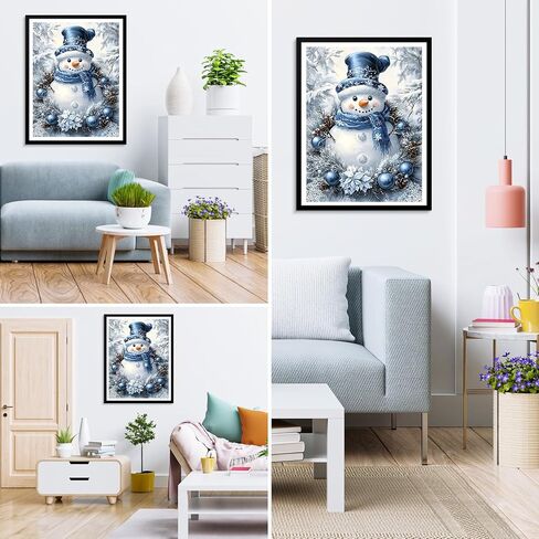 MXJSUA Snowman Diamond Painting Kits for Adults, Christmas DIY Round Diamond Gem Art Kits, Diamond Dots Drill Art Kits Completes for Beginners Picture Craft for Home Wall Decor 12x16 inch in Saudi Arabia