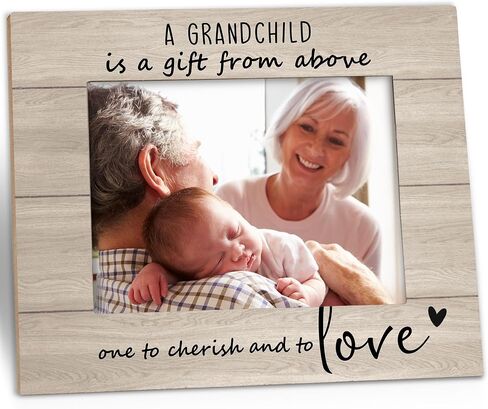 New Grandparent Picture Frame - Grandparents Gifts, First Time Grandparents Gifts, Grandchildren Grandkids 5x7 Picture Frame, Grandma Wooden Picture Frames for Tabletop or Wall Hanging in Saudi Arabia