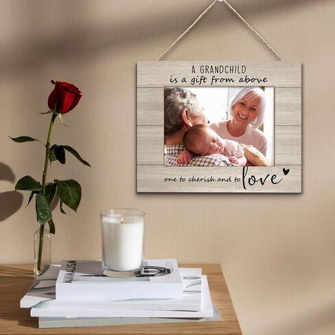 New Grandparent Picture Frame - Grandparents Gifts, First Time Grandparents Gifts, Grandchildren Grandkids 5x7 Picture Frame, Grandma Wooden Picture Frames for Tabletop or Wall Hanging in Saudi Arabia